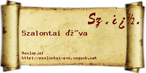 Szalontai Éva névjegykártya