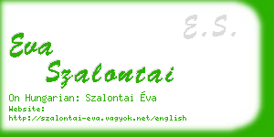 eva szalontai business card